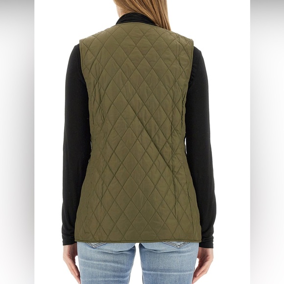 NWT Barbour x Ganni Collab Betty Reversible Vest Green size US10 UK14 - Picture 10 of 12